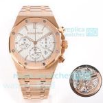 Super Copy Audemars Piguet Royal Oak 50th Anniversary White Dial Rose Gold 41mm Watch 